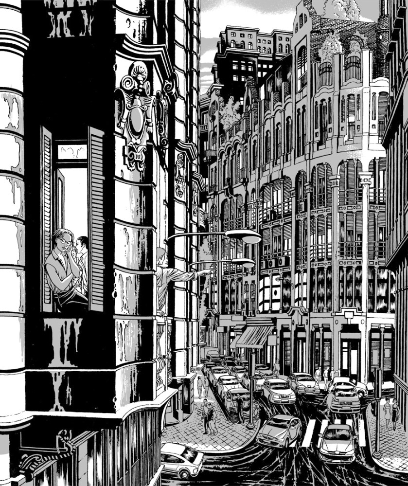 alt="ilustracion miguel navia chueca calle clavel"