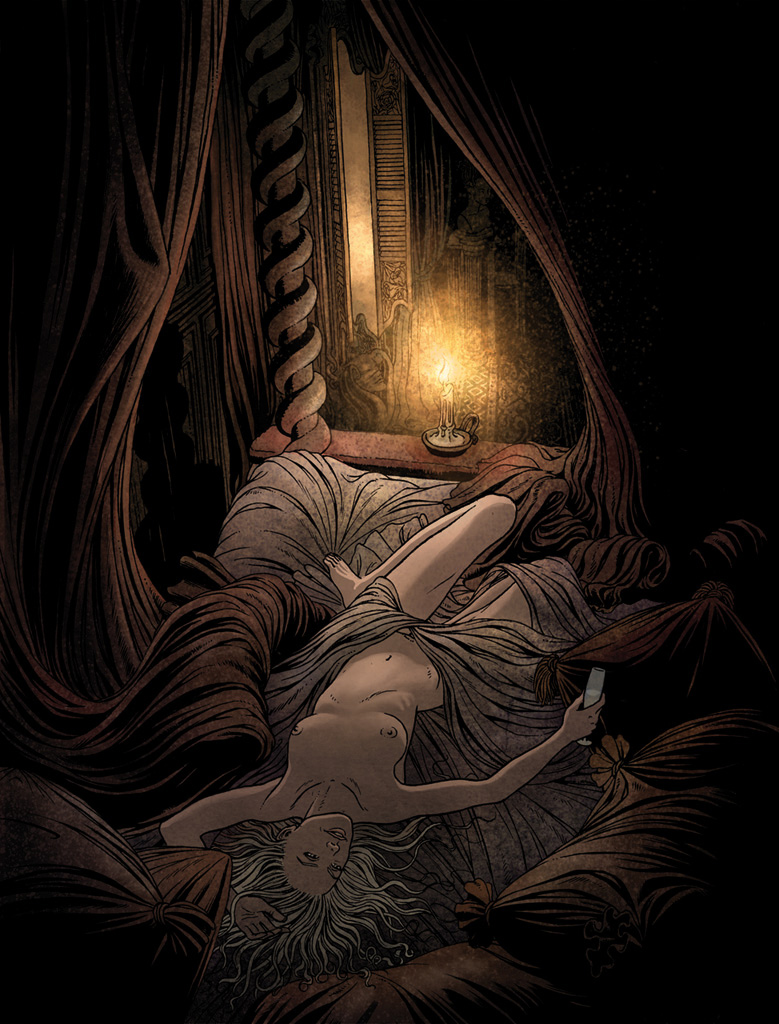 alt="ilustracion miguel navia blancanieves cuento ilustrado"