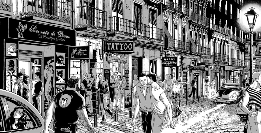 alt="ilustracion miguel navia chueca calle pelayo"