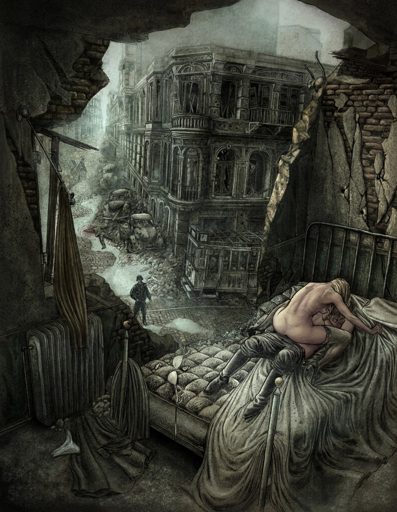 alt="ilustracion miguel navia cuento sobre la caida de berlin el pais semanal"