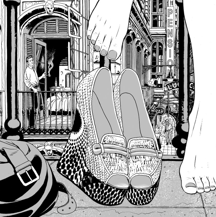 alt="ilustracion miguel navia para suplemento de moda de el pais"